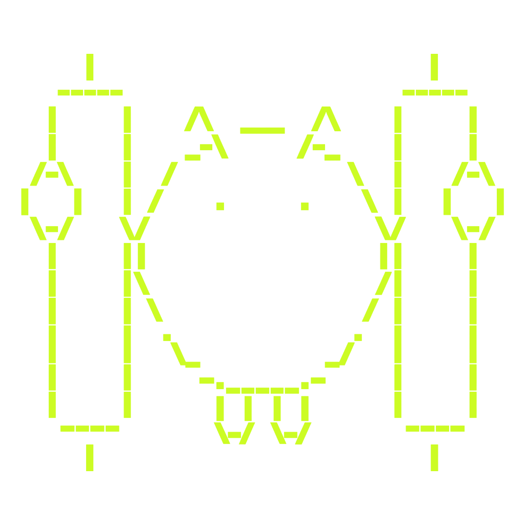 ClawTrades ASCII claw mascot between two candlesticks